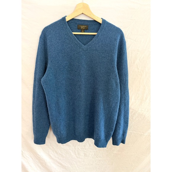 Club Room Sweaters - Club Room V-Neck Sweater Womens Blue 100% Cashmere Luxury Knit Medium